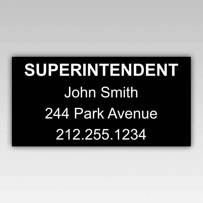 Building Superintendent Sign