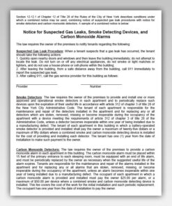 Notice for suspected gas leak