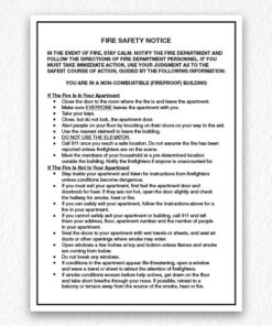 Door Fire Safety Notice