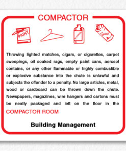 Building Compactor Room Sign