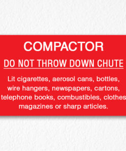Compactor Chute Sign